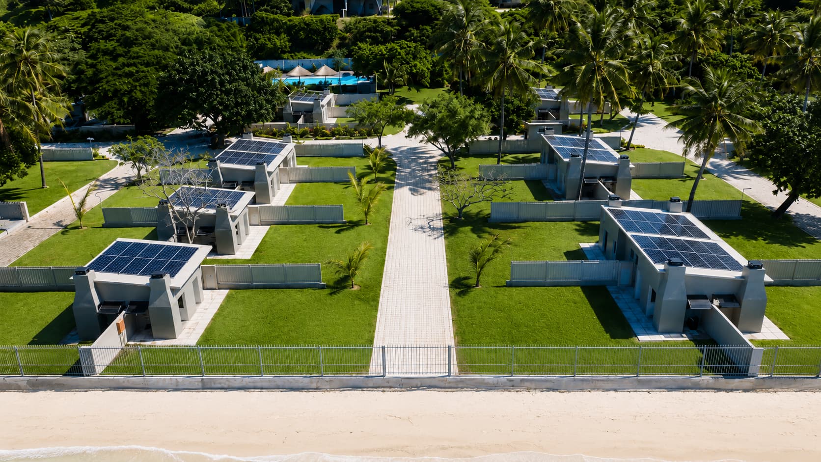Aerial view of the spacious, well-defined Premium stand layout